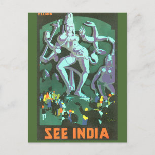 Bekijk het Indiase Poster voor Vintage Travel Briefkaart