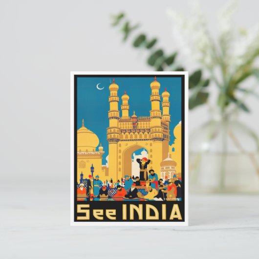 Bekijk het Indiase vintage-reizen Briefkaart (Staand voorkant)