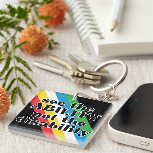 Bekijk het Inspirerend van de Ability Disability P Sleutelhanger (Voorkant Rechts)