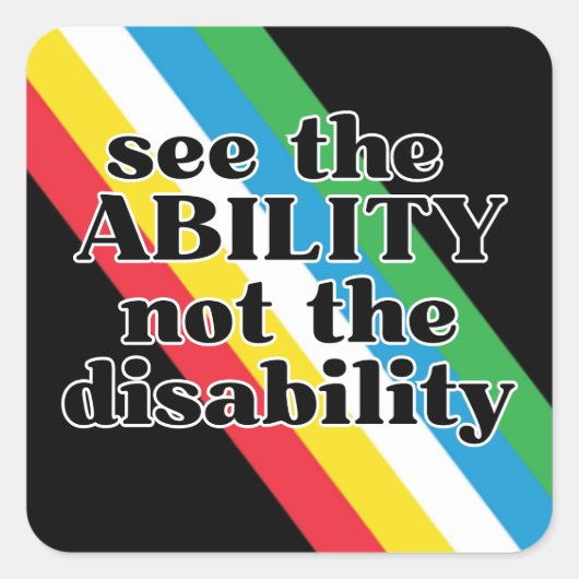 Bekijk het Inspirerend van de Ability Disability P Vierkante Sticker (Voorkant)