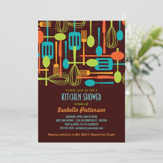 Bekijk het Vrijgezellenfeest Keukenretro Kaart (Staand voorkant)