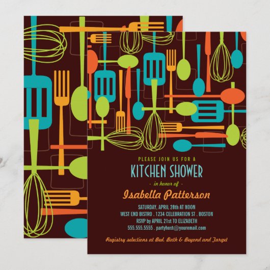 Bekijk het Vrijgezellenfeest Keukenretro Kaart (Voorkant / Achterkant)