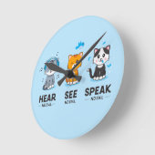 Bekijk hier de afwezigheid van een boogstoelwandkl ronde klok (Hoek)