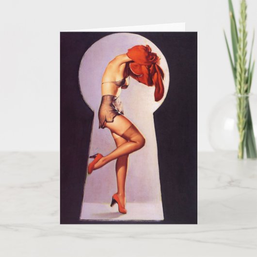 Bekijk hier het Pin-Up Girl Wenskaart Feestdagen Kaart (Voorkant)