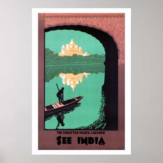 Bekijk India Chattar Manzil - Vintage Travel Poster (Voorkant)