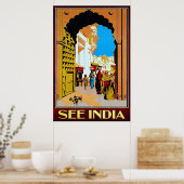 Bekijk India ~ Vintage Travel Poster (Keuken)