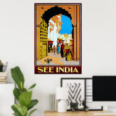 Bekijk India ~ Vintage Travel Poster (Thuiskantoor)