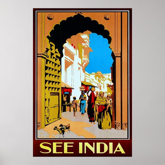 Bekijk India ~ Vintage Travel Poster (Voorkant)