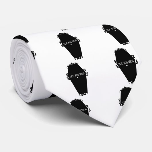 Bekijk je binnenkort Memento Mori Coffin Design Stropdas (Opgerold)