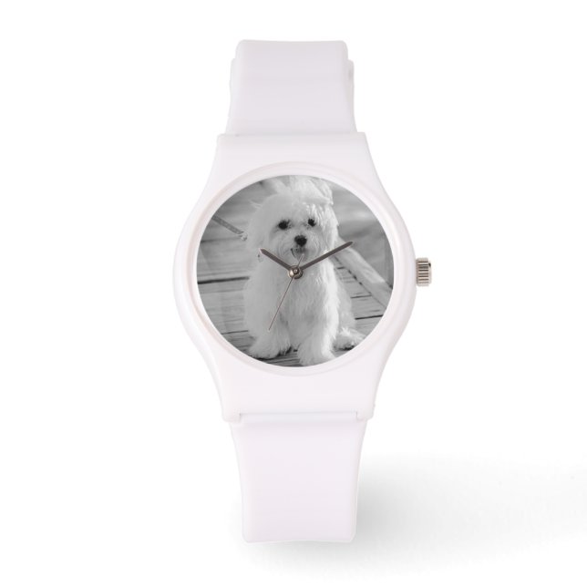 BEKIJK MALTEES SPECIAAL CADEAU VOOR MALTESE LIEFHE HORLOGE (Voorkant)
