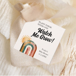 Bekijk me kweken regenboog Baby shower zaden Favor Bedankjes Labels