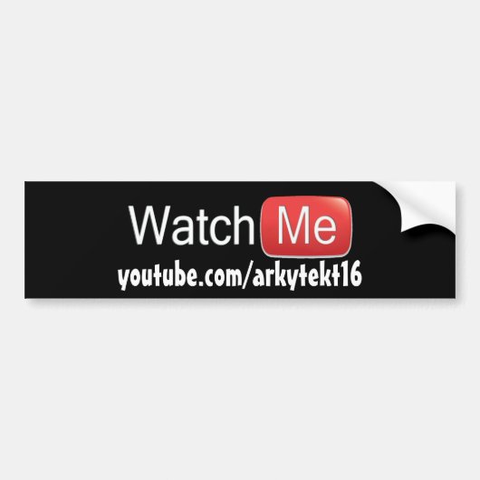 Bekijk me op YouTube (Basic) Bumpersticker (Voorkant)