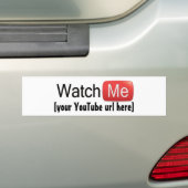 Bekijk me op YouTube (Basic) Bumpersticker (Op auto)