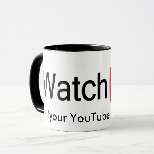 Bekijk me op YouTube (Basic) Mok (Voorkant links)