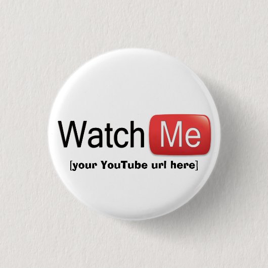Bekijk me op YouTube (Basic) Ronde Button 3,2 Cm (Voorkant)