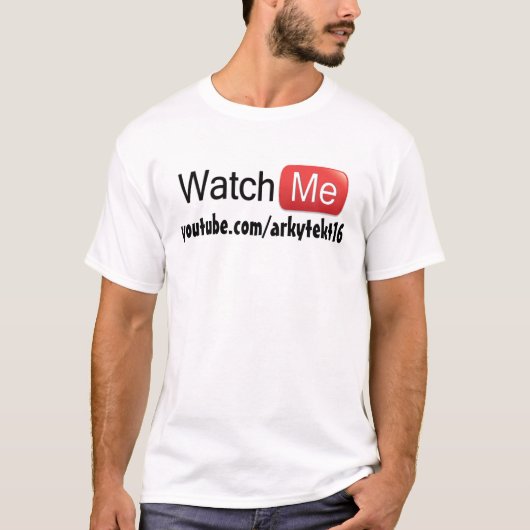 Bekijk me op YouTube (Basic) T-shirt (Voorkant)