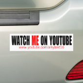 Bekijk me op YouTube | Modern (donker) Bumpersticker (Op auto)