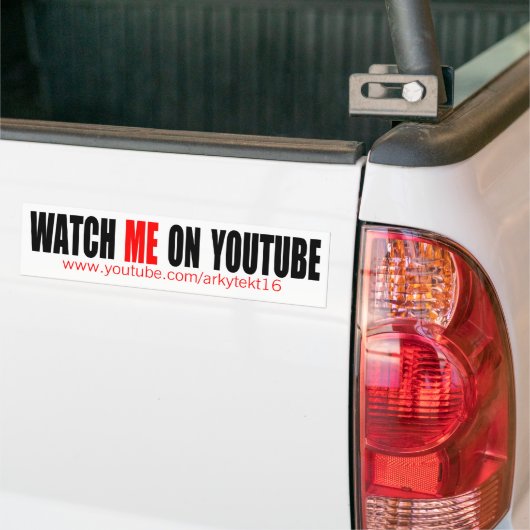 Bekijk me op YouTube | Modern (donker) Bumpersticker (Op Truck)