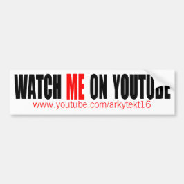 Bekijk me op YouTube | Modern (donker) Bumpersticker
