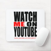 Bekijk me op YouTube | Modern (donker) Muismat (Met muis)