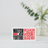 Bekijk me op YouTube | Modern (donker) Visitekaartje (Staand voorkant)