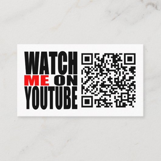 Bekijk me op YouTube | Modern (donker) Visitekaartje (Voorkant)
