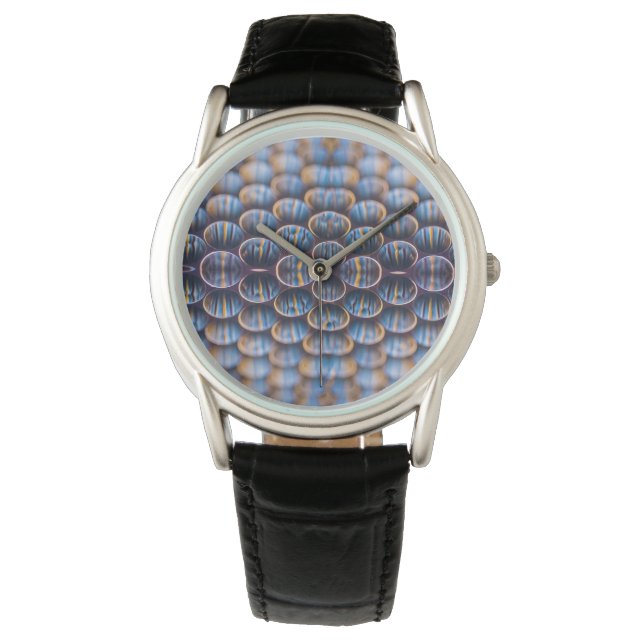 Bekijk met Abstracte Futuristische Honeycomb Horloge (Voorkant)