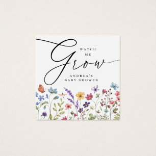 Bekijk mij Groeien Bloom Baby shower Favoriet Gift Vierkante Visitekaartjes