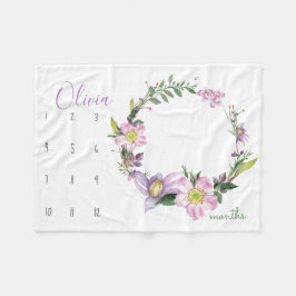 Bekijk mij groeien - Flower Photo prop waterverf Fleece Deken