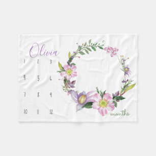 Bekijk mij groeien - Flower Photo prop waterverf Fleece Deken