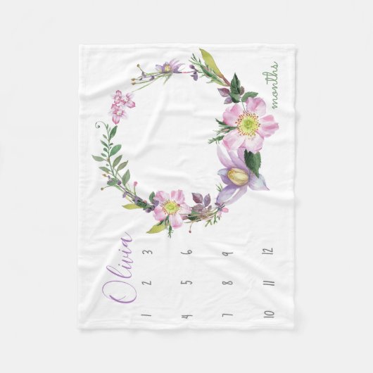 Bekijk mij groeien - Flower Photo prop waterverf Fleece Deken (Voorkant)