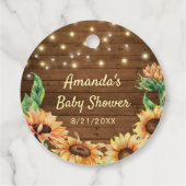 Bekijk mij groeien rustieke zonnebloem Baby shower Bedankjes Labels (Achterkant)