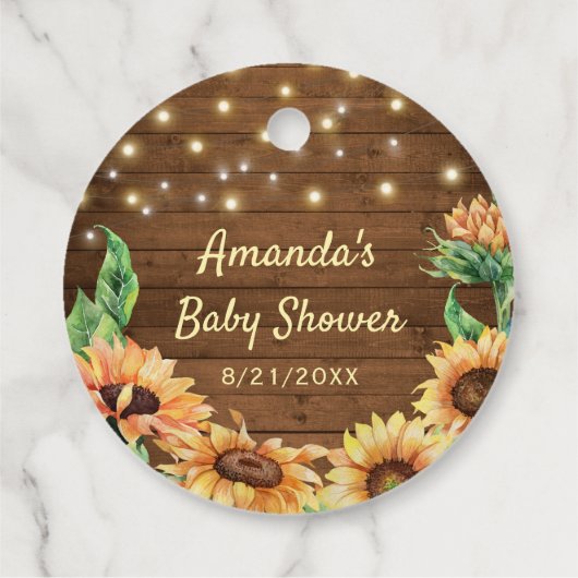 Bekijk mij groeien rustieke zonnebloem Baby shower Bedankjes Labels (Achterkant)