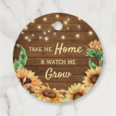 Bekijk mij groeien rustieke zonnebloem Baby shower Bedankjes Labels (Voorkant)