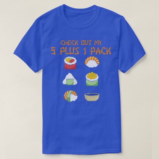 Bekijk mijn 6 pack 5+1 pakket Sushi T-shirt (Design voorkant)