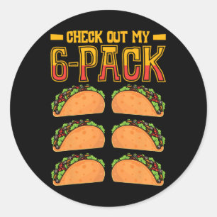 Bekijk mijn 6-pack Taco Fast Food Cinco de Mayo M Ronde Sticker