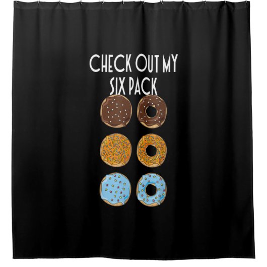 Bekijk mijn 6-pak Donut Gym Douchegordijn (Voorkant)