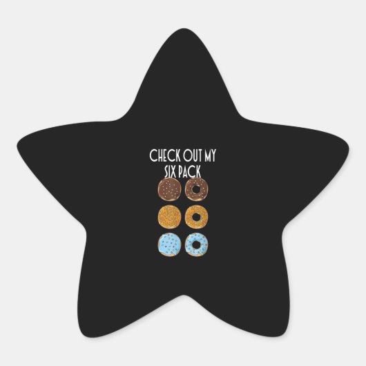 Bekijk mijn 6-pak Donut Gym Ster Sticker (Voorkant)
