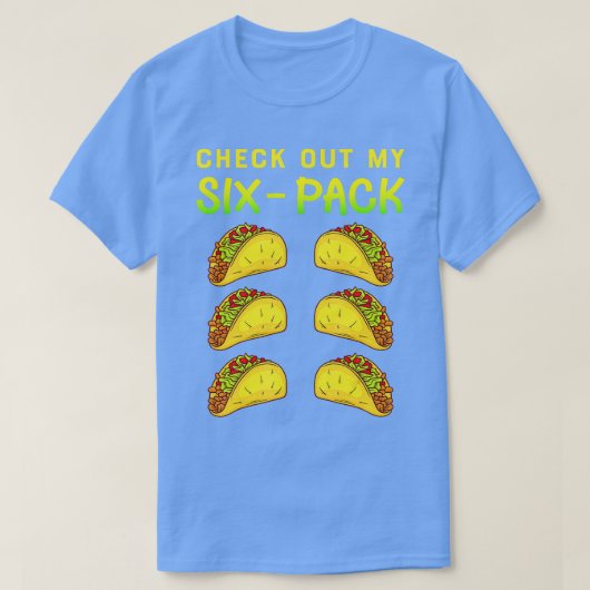 Bekijk mijn 6 pak grappige Tacos Abs T-shirt (Design voorkant)