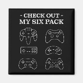 Bekijk mijn 6 Six Pack Gamer Video Funny Gamers G Magneet (Voorkant)