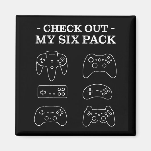 Bekijk mijn 6 Six Pack Gamer Video Funny Gamers G Magneet (Voorkant)