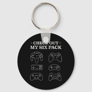 Bekijk mijn 6 Six Pack Gamer Video Funny Gamers G Sleutelhanger
