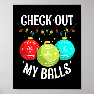 Bekijk mijn ballen leuk vuile kerst grap Decora Poster