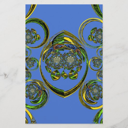 Bekijk mijn blauwe curves briefpapier (Voorkant)