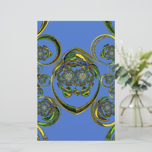 Bekijk mijn blauwe curves briefpapier (Staand voorkant)