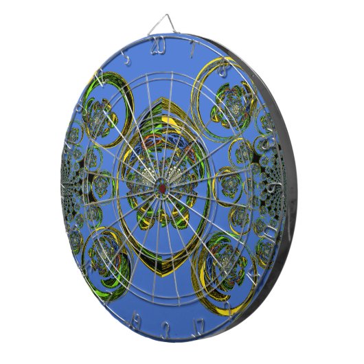 Bekijk mijn blauwe curves dartbord (Voorkant Rechts)