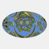 Bekijk mijn blauwe curves ovale sticker (Voorkant)