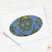 Bekijk mijn blauwe curves ovale sticker (Envelop)