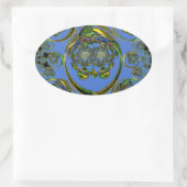 Bekijk mijn blauwe curves ovale sticker (Tas)