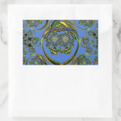 Bekijk mijn blauwe curves rechthoekige sticker (Tas)